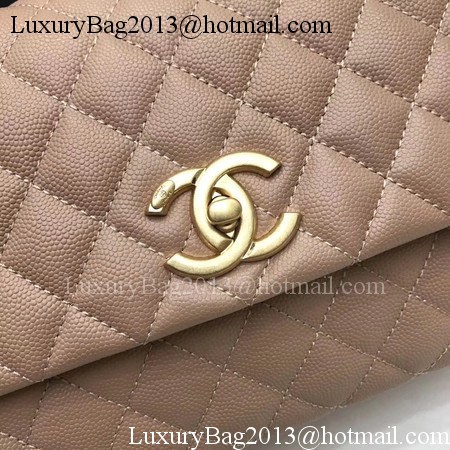 Chanel Classic Top Handle Bag Apricot Original Leather A92991 Gold Chanel Classic Top Handle Bag Apricot Original Leather A92991 Gold