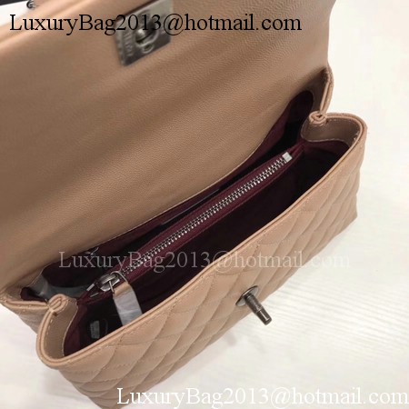 Chanel Classic Top Handle Bag Apricot Original Leather A92991 Silver Chanel Classic Top Handle Bag Apricot Original Leather A92991 Silver