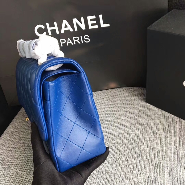 Chanel Flap Shoulder Bags Blue Original Lambskin Leather CF1113 Glod Chanel Flap Shoulder Bags Blue Original Lambskin Leather CF1113 Glod