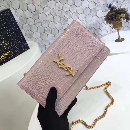 Saint Laurent mini Croco Leather Cross-body Shoulder Bag Y2811 Pink Saint Laurent mini Croco Leather Cross-body Shoulder Bag Y2811 Pink