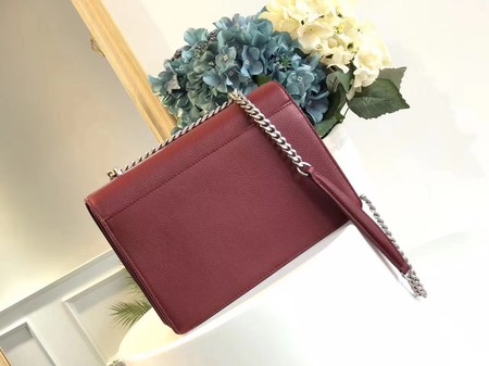 Yves Saint Laurent Leather Cross-body Shoulder Bag Y8005 Wine Yves Saint Laurent Leather Cross-body Shoulder Bag Y8005 Wine