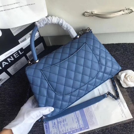 Chanel Classic Top Handle Bag Original Cannage Pattern A96901 Blue Chanel Classic Top Handle Bag Original Cannage Pattern A96901 Blue