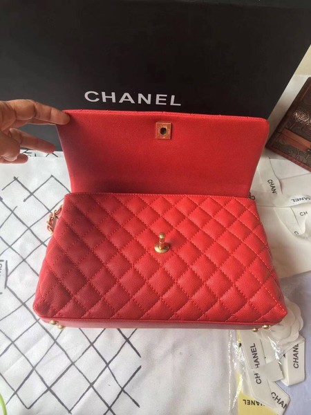 Chanel Classic Wine Top Handle Bag Red Original Leather A92292 Gold Chanel Classic Wine Top Handle Bag Red Original Leather A92292 Gold