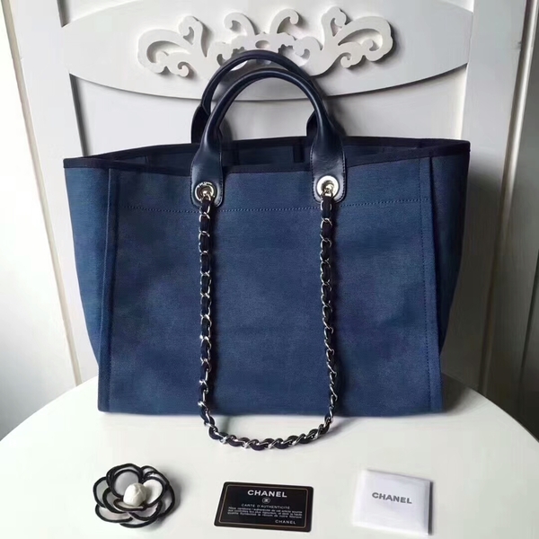 Chanel Medium Original Canvas Leather Tote Shopping Bag 66941B Chanel Medium Original Canvas Leather Tote Shopping Bag 66941B
