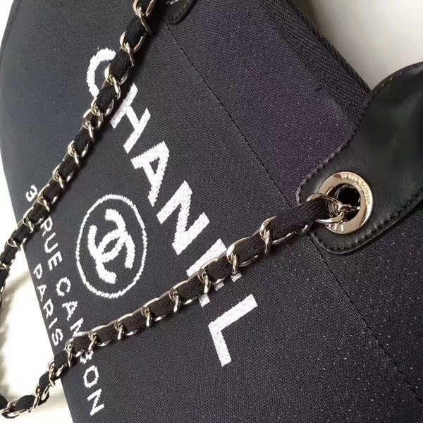Chanel Medium Original Canvas Leather Tote Shopping Bag 66941K Chanel Medium Original Canvas Leather Tote Shopping Bag 66941K