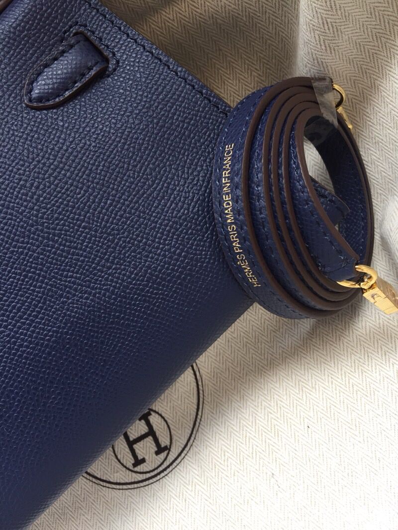 Hermes Kelly 20cm Tote Bag Original Epsom Leather KL20 Blue Hermes Kelly 20cm Tote Bag Original Epsom Leather KL20 Blue