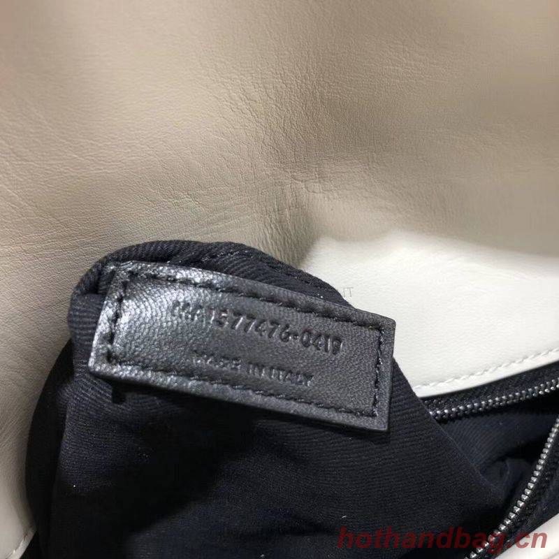 Yves Saint Laurent LOULOU PUFFER SMALL BAG IN QUILTED CRINKLED MATTE LEATHER Y577476 White Yves Saint Laurent LOULOU PUFFER SMALL BAG IN QUILTED CRINKLED MATTE LEATHER Y577476 White