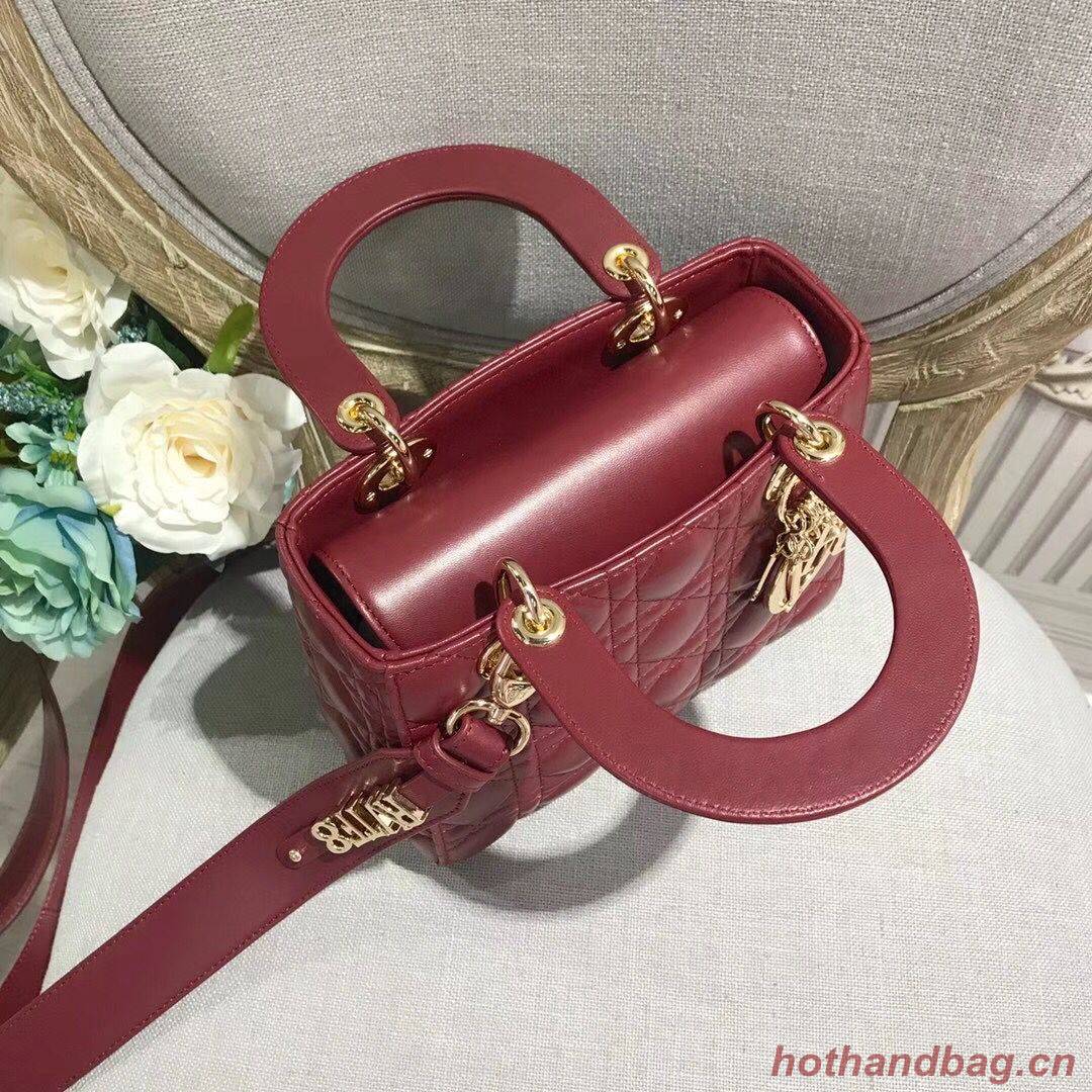 Dior LADY DIOR CALFSKIN BAG CD3891 Burgundy Dior LADY DIOR CALFSKIN BAG CD3891 Burgundy