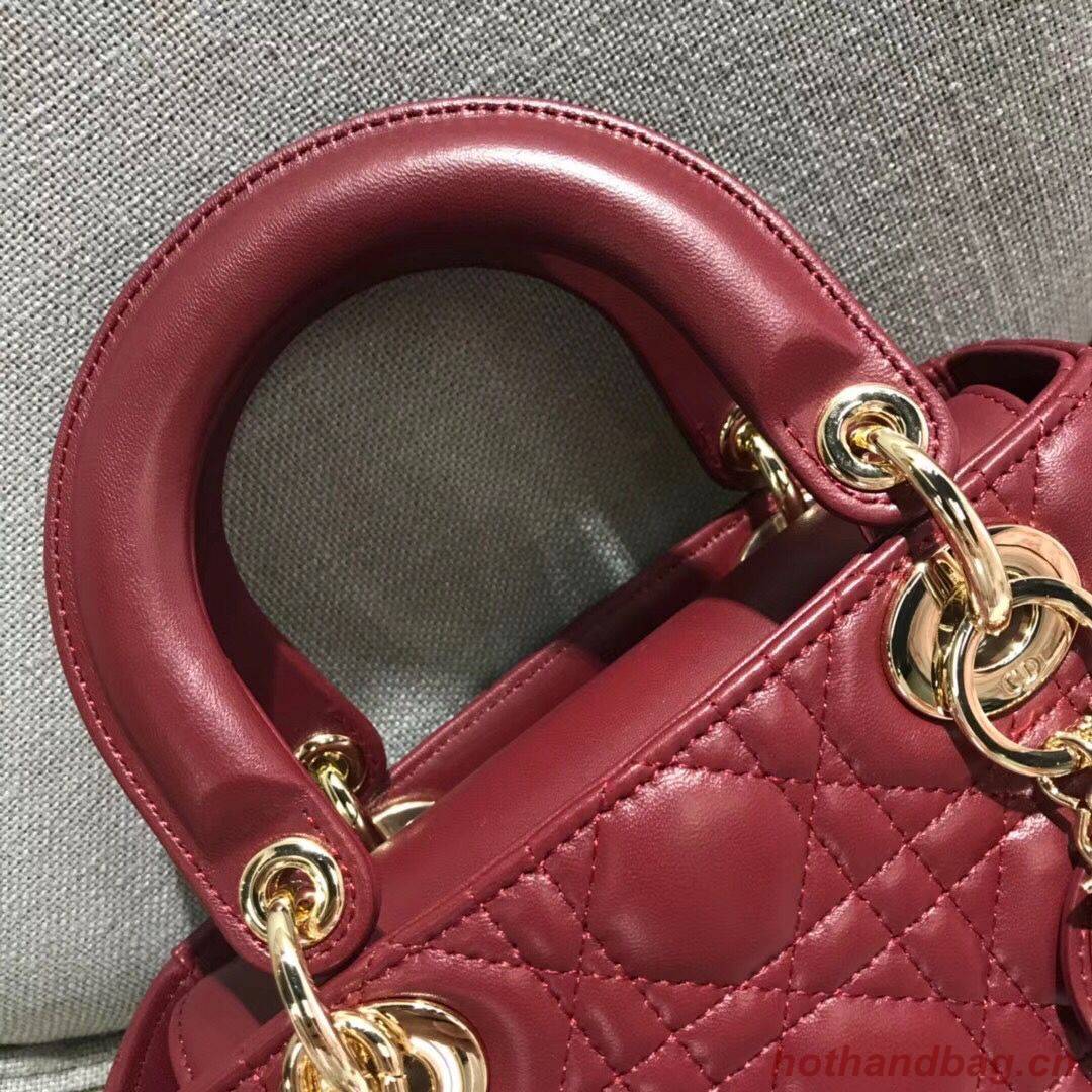 Dior LADY DIOR CALFSKIN BAG CD3891 Burgundy Dior LADY DIOR CALFSKIN BAG CD3891 Burgundy