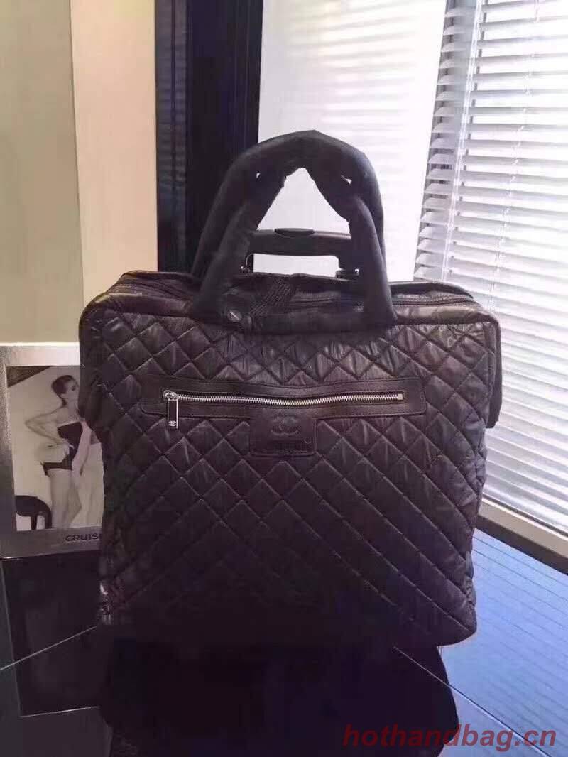 Chanel Sheepskin Leather Travel Bag 17822 Black Chanel Sheepskin Leather Travel Bag 17822 Black