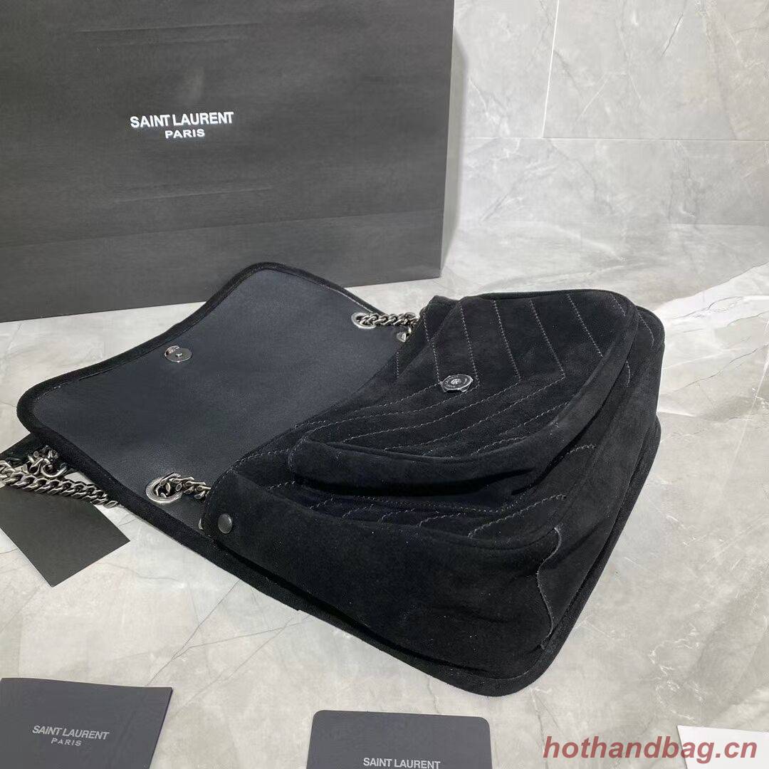SAINT LAURENTNIKI MEDIUM IN SUEDE AND SMOOTH LEATHER 498894 black SAINT LAURENTNIKI MEDIUM IN SUEDE AND SMOOTH LEATHER 498894 black
