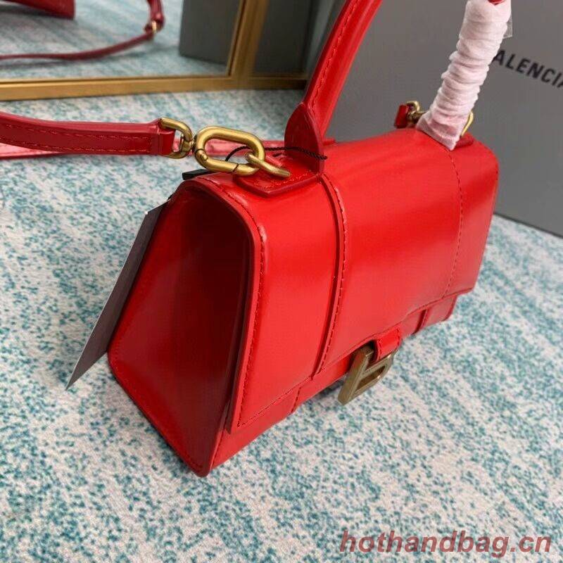 Balenciaga Hourglass XS Top Handle Bag shiny box calfskin 28331 red Balenciaga Hourglass XS Top Handle Bag shiny box calfskin 28331 red