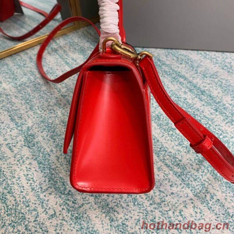 Balenciaga Hourglass XS Top Handle Bag shiny box calfskin 28331 red Balenciaga Hourglass XS Top Handle Bag shiny box calfskin 28331 red