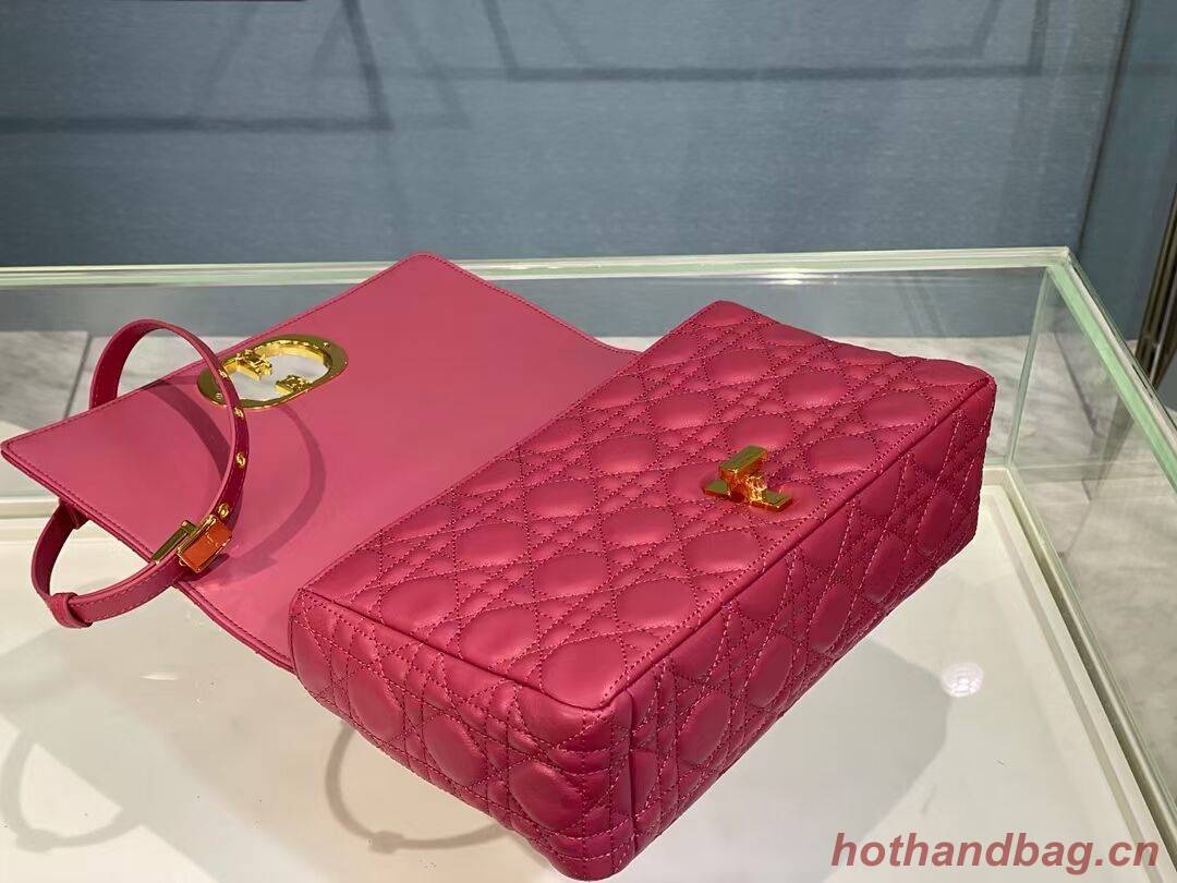LARGE DIOR CARO BAG Soft Cannage Calfskin M9243U rose LARGE DIOR CARO BAG Soft Cannage Calfskin M9243U rose