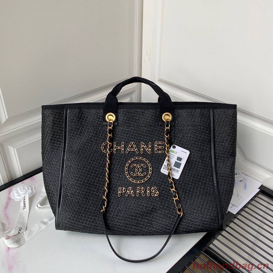 Chanel Large Weave Shopping Bag A66941 Black Chanel Large Weave Shopping Bag A66941 Black