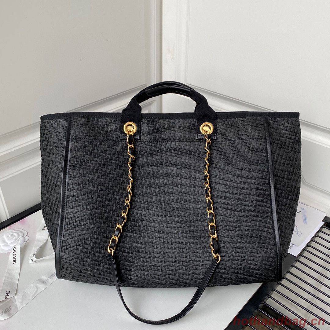 Chanel Large Weave Shopping Bag A66941 Black Chanel Large Weave Shopping Bag A66941 Black
