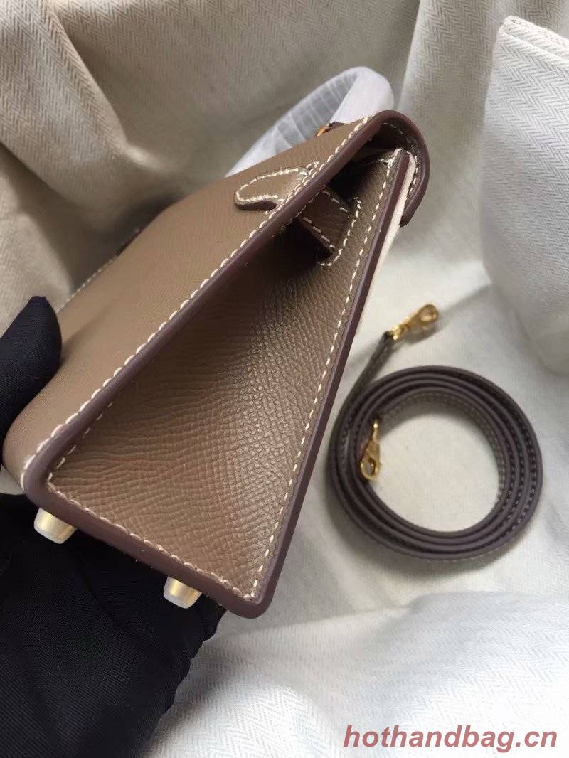Hermes Kelly 19cm Shoulder Bags Epsom Leather KL19 dark grey Hermes Kelly 19cm Shoulder Bags Epsom Leather KL19 dark grey