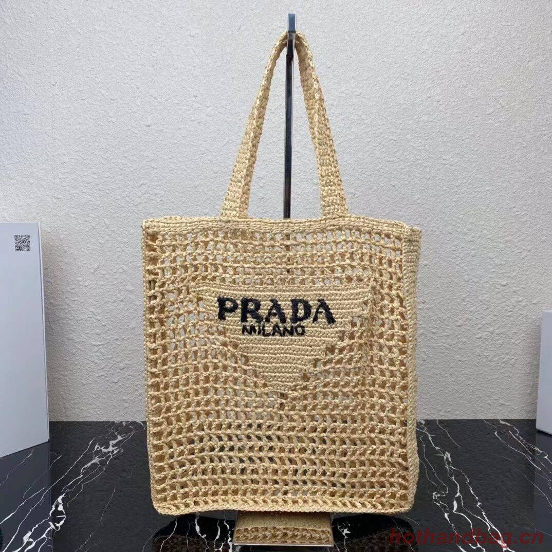 Prada Raffia tote bag 1CH393 Biscuits Prada Raffia tote bag 1CH393 Biscuits