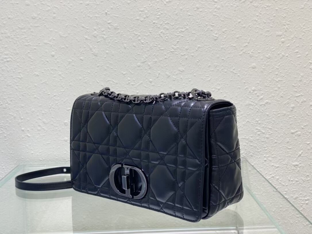 LARGE DIOR CARO BAG Gradient Cannage Lambskin M9243E black LARGE DIOR CARO BAG Gradient Cannage Lambskin M9243E black