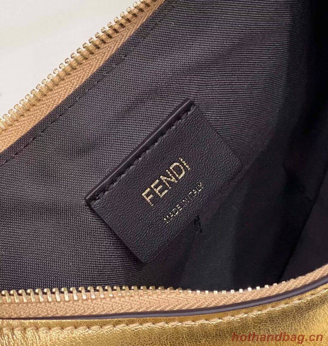 Fendigraphy Small Gold laminated leather bag 8BR798A Fendigraphy Small Gold laminated leather bag 8BR798A