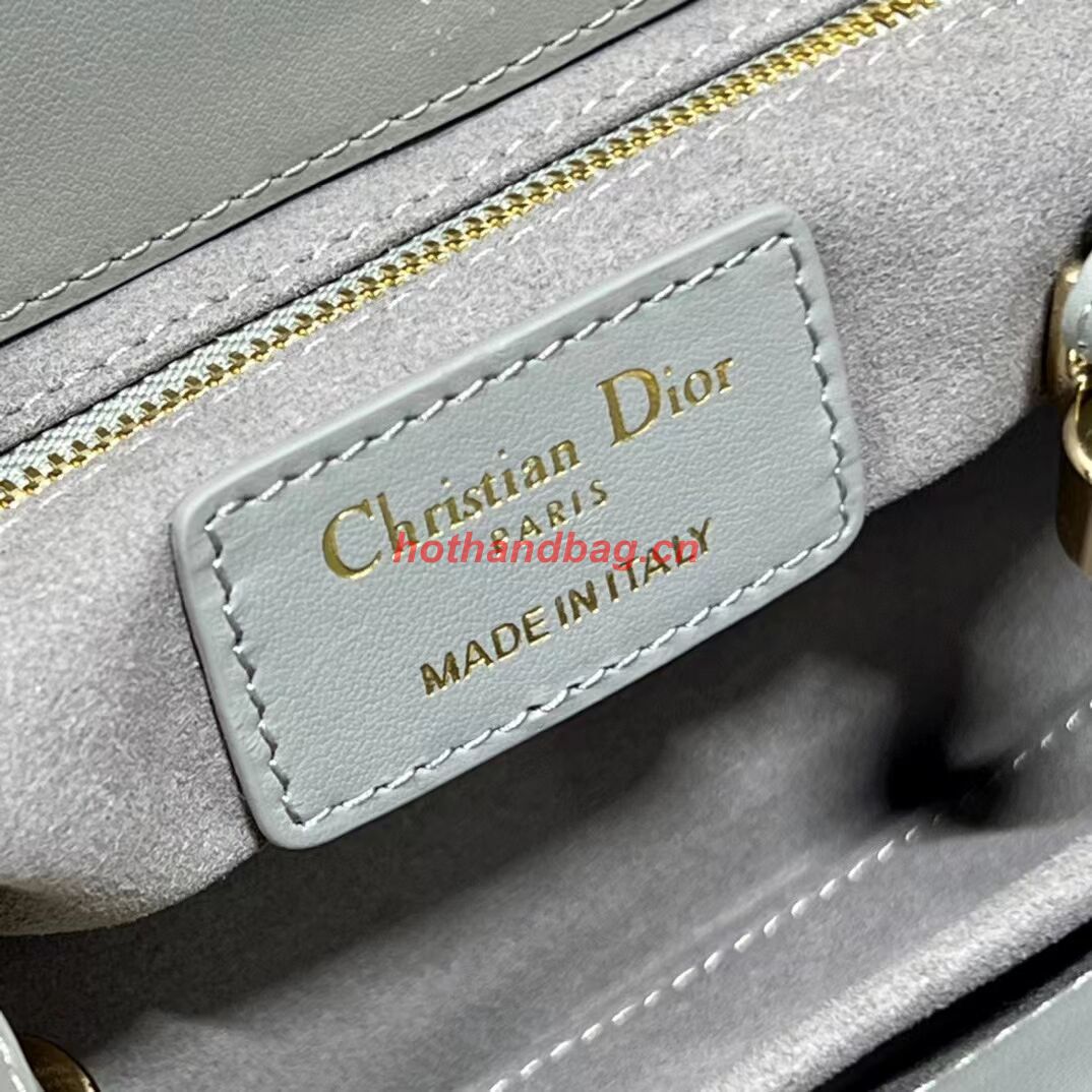LADY DIOR TOP HANDLE SMALL BAG Cannage Lambskin C0620 gray LADY DIOR TOP HANDLE SMALL BAG Cannage Lambskin C0620 gray