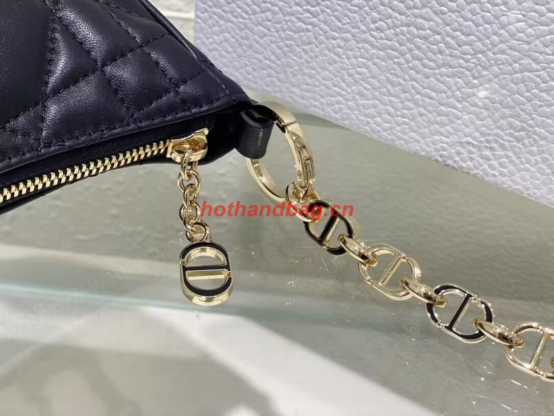 SMALL DIOR CD LOUNGE BAG black Supple Macrocannage Lambskin M2252ONG SMALL DIOR CD LOUNGE BAG black Supple Macrocannage Lambskin M2252ONG