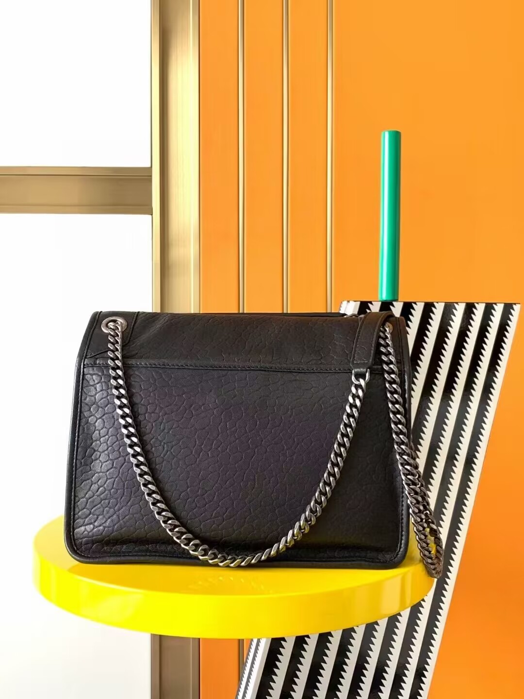 SAINT LAURENT NIKI MEDIUM IN GRAINED LAMBSKIN Y783361 BLACK SAINT LAURENT NIKI MEDIUM IN GRAINED LAMBSKIN Y783361 BLACK
