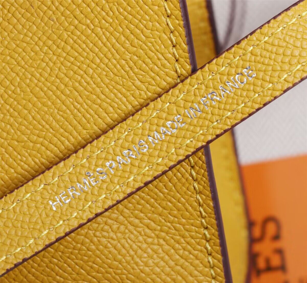 Hermes Kelly 25cm Shoulder Bags Original Epsom Leather KL2755 Yellow&Silver Hermes Kelly 25cm Shoulder Bags Original Epsom Leather KL2755 Yellow&Silver