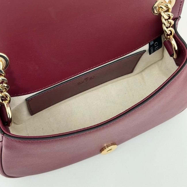 GUCCI BLONDIE SMALL SHOULDER BAG 815711 Rosso Ancora red