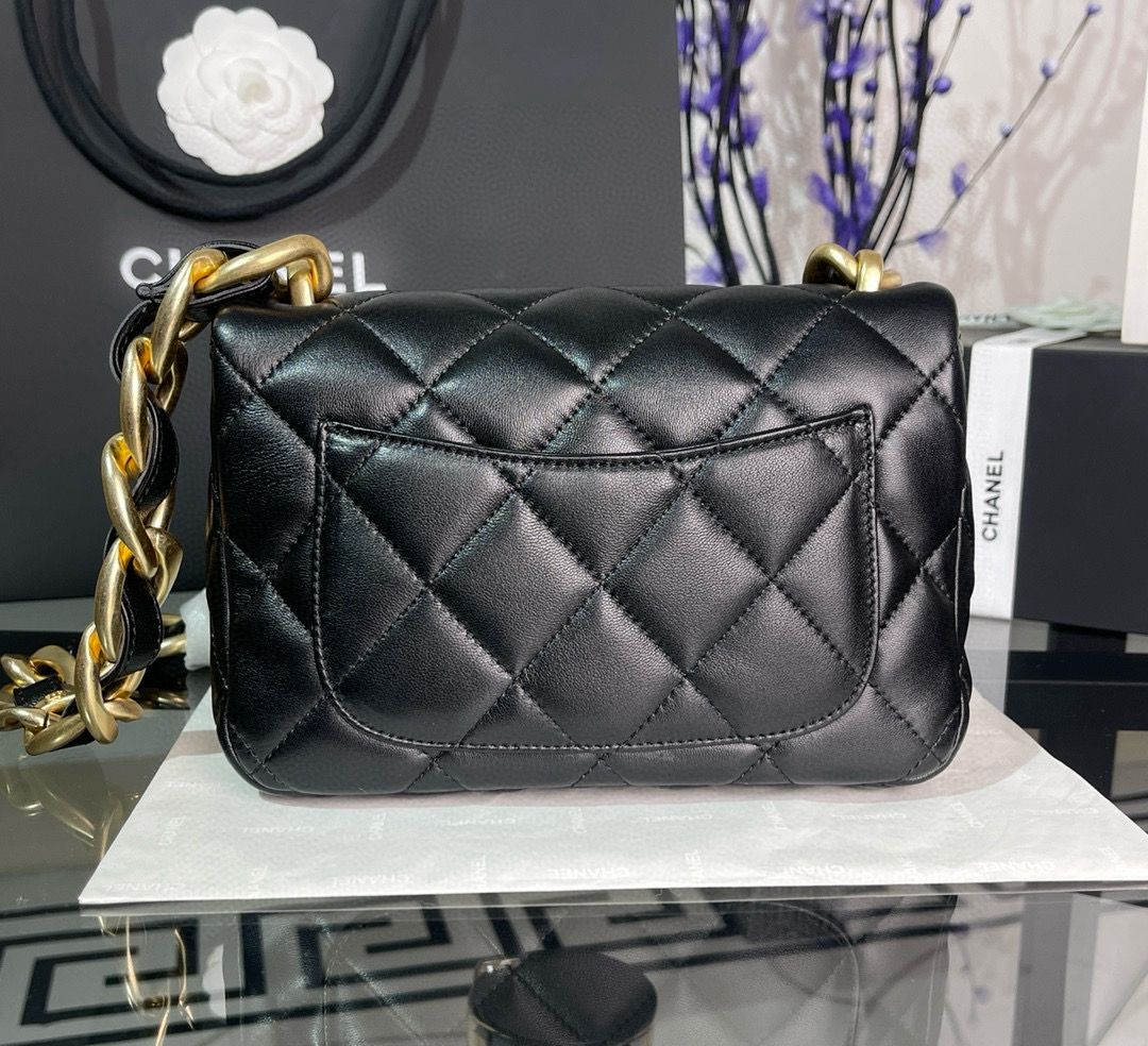 CHANEL SMALL FLAP ORIGINAL LEATHER BAG AS3214 Black CHANEL SMALL FLAP ORIGINAL LEATHER BAG AS3214 Black