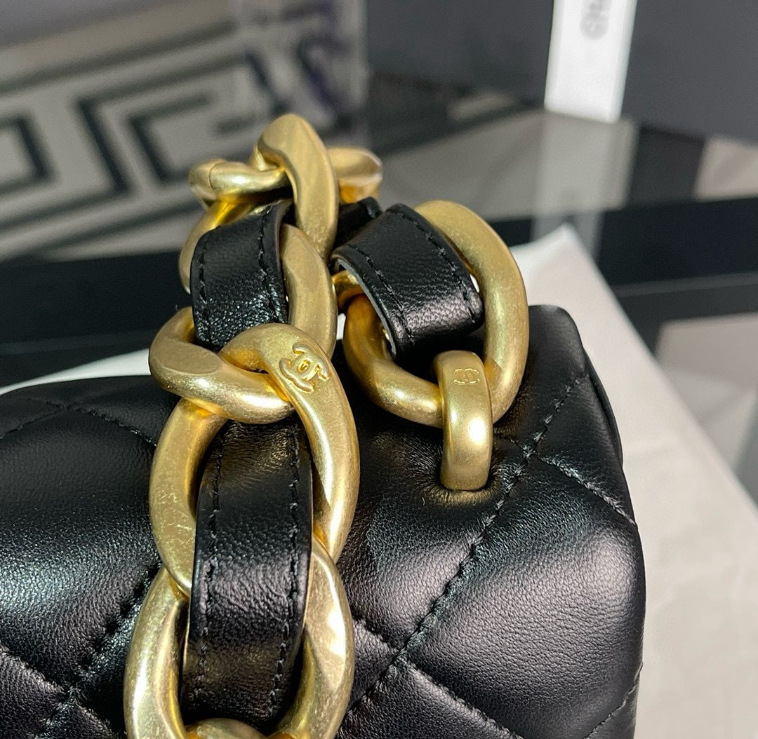 CHANEL SMALL FLAP ORIGINAL LEATHER BAG AS3214 Black CHANEL SMALL FLAP ORIGINAL LEATHER BAG AS3214 Black