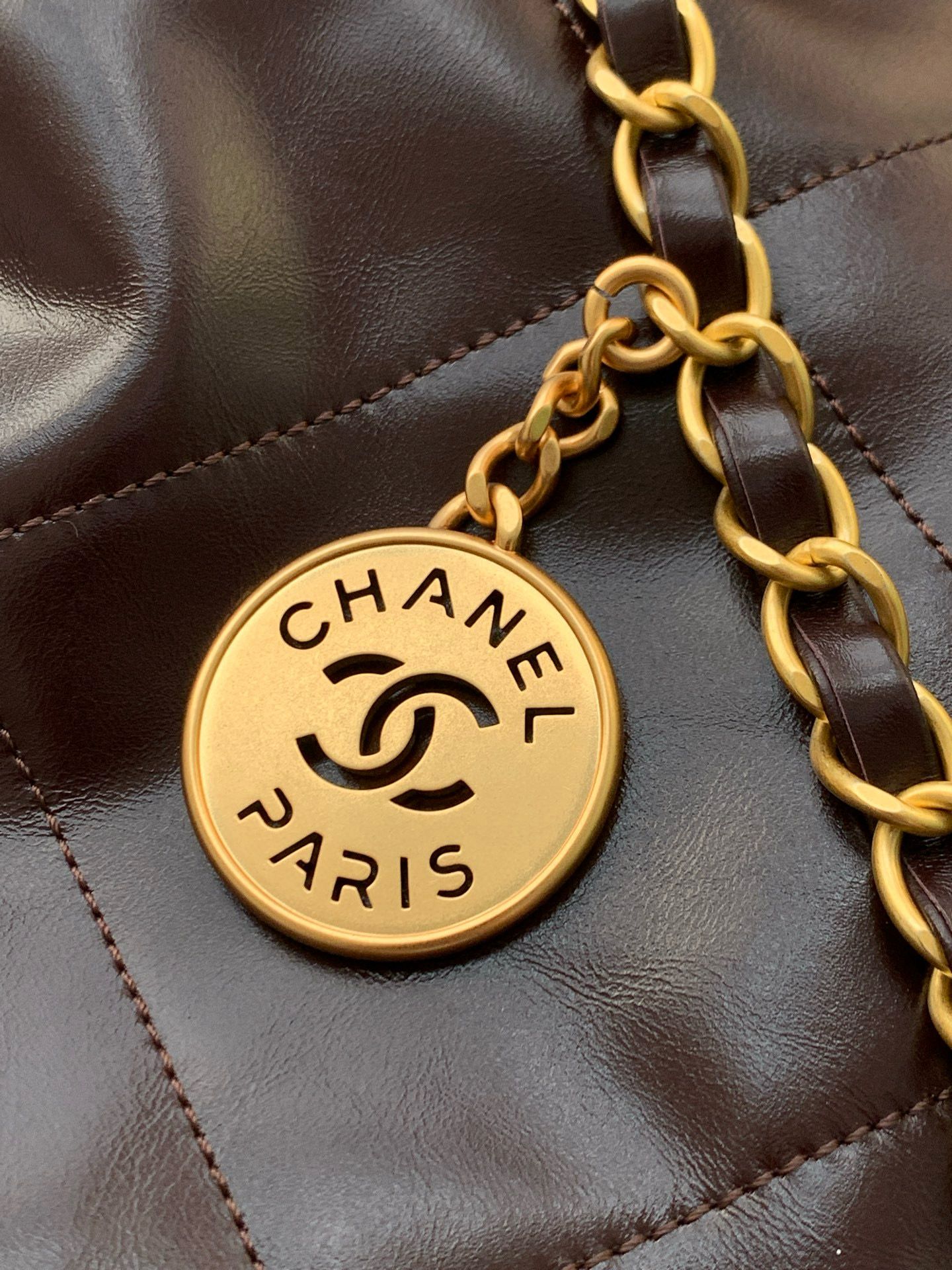 CHANEL 22 MINI HANDBAG AS3260 Dark Brown CHANEL 22 MINI HANDBAG AS3260 Dark Brown
