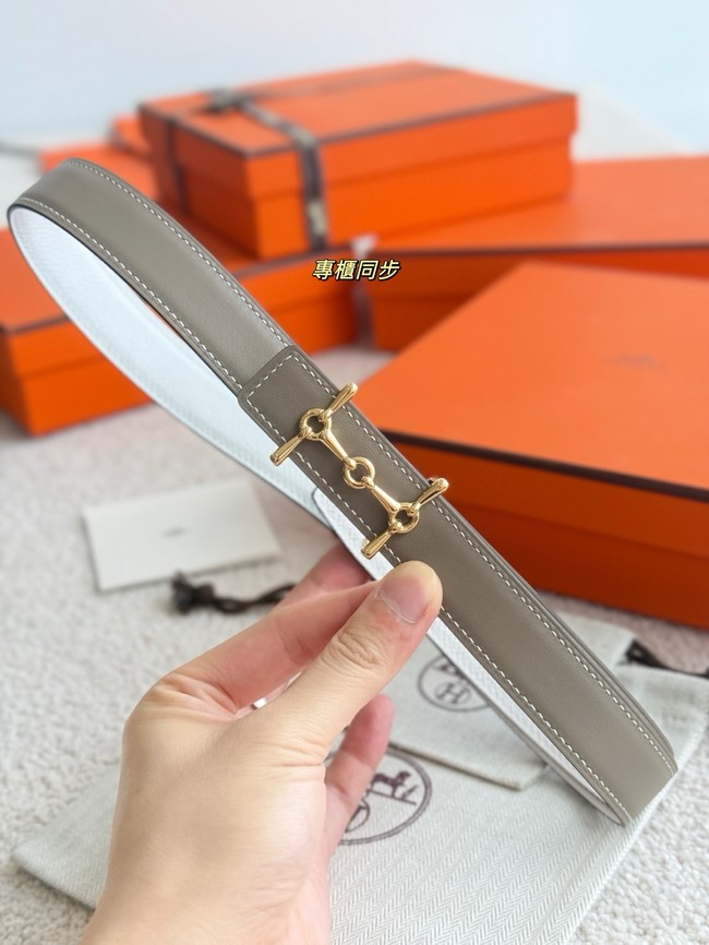 Hermes Swift calfskin double-sided leather belt 66031