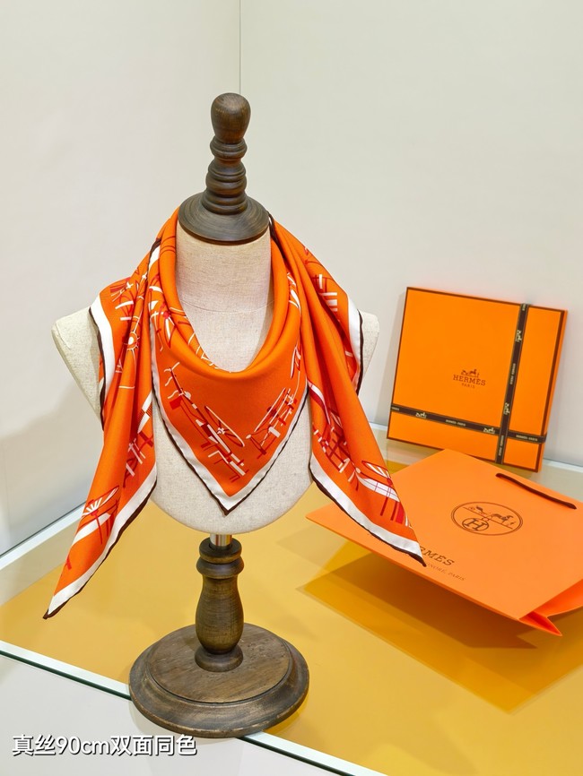 Hermes 90 Square Scarf Silk Twill KY166