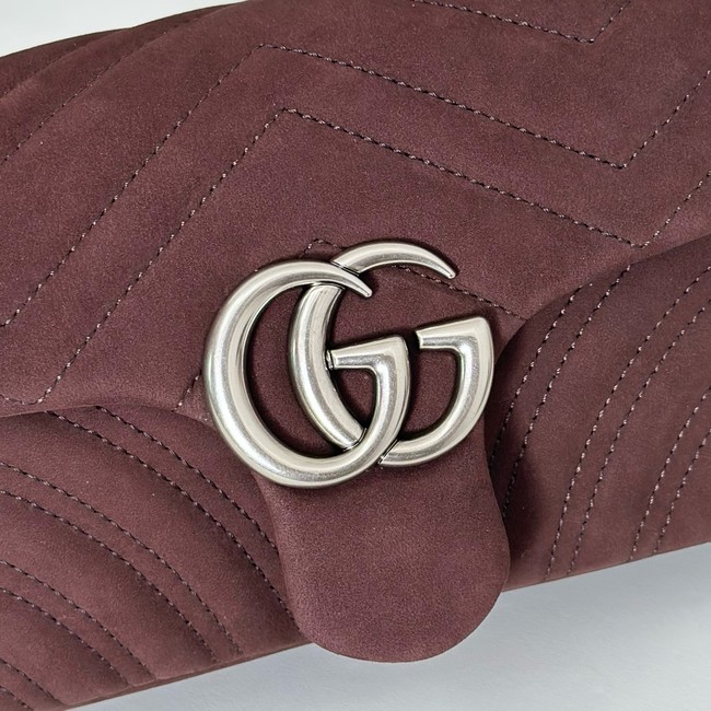 Gucci GG Marmont small shoulder bag 837280 Variation dusty blue suede