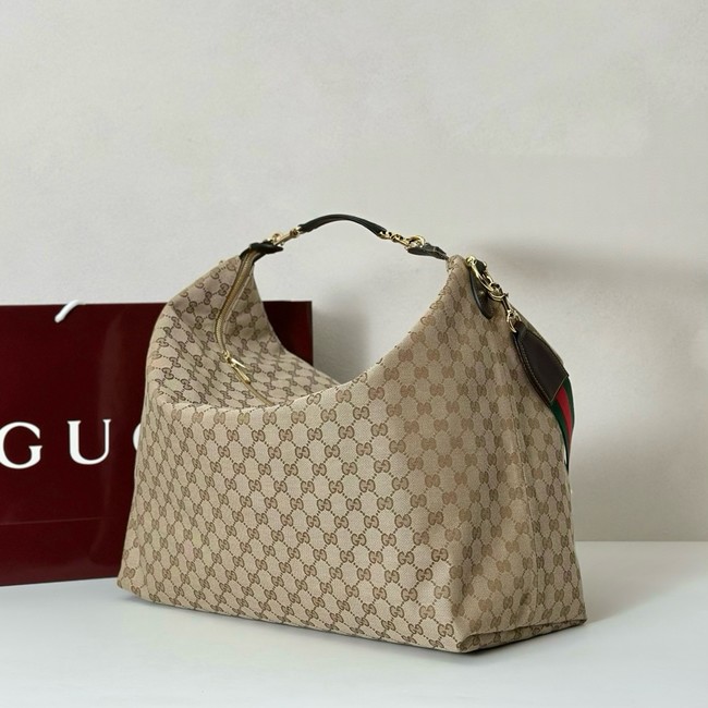Gucci GG Supreme canvas Hobo Top Handle Bag 864485 Apricot