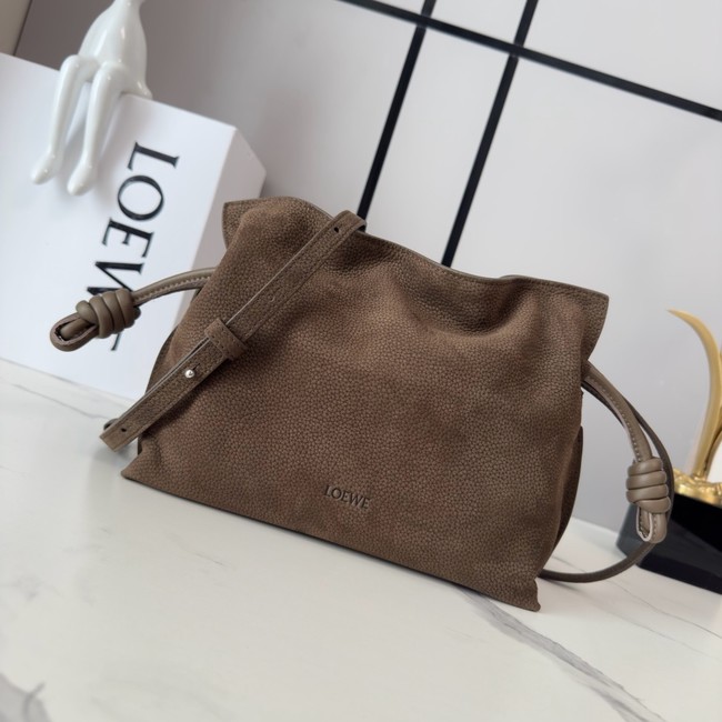 Loewe Flamenco Leather Shoulder Bag 262355 dark brown
