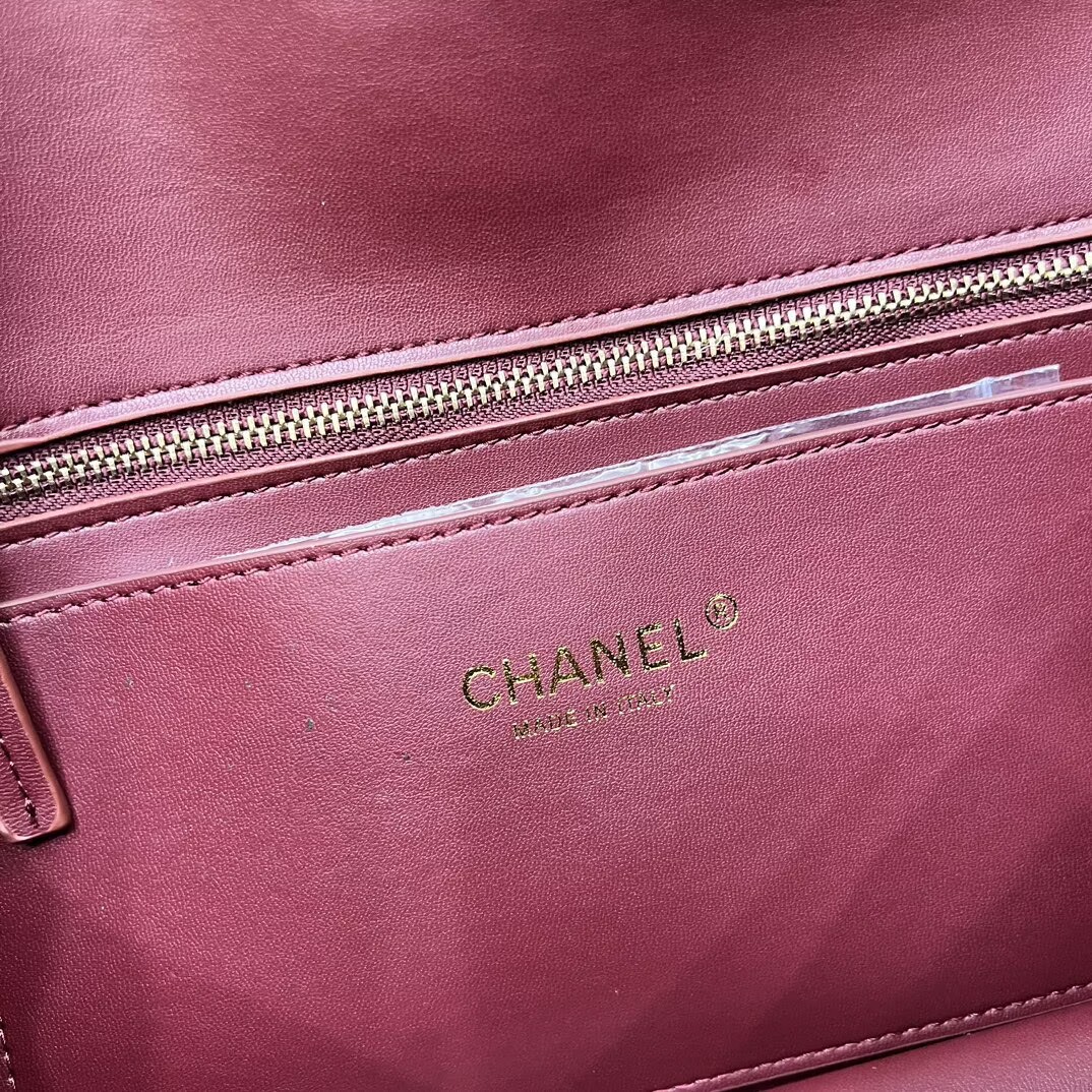 Chanel 26SS Original Leather Tote Shopping Bag 1A013 Burgundy Chanel 26SS Original Leather Tote Shopping Bag 1A013 Burgundy