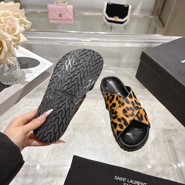 Saint Laurent NICHOLS slides in pony hair leather 08140-1