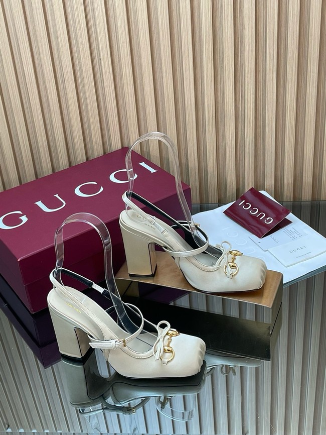 Gucci Womens slingback pump with Horsebit Heel 9.5CM 66924-5
