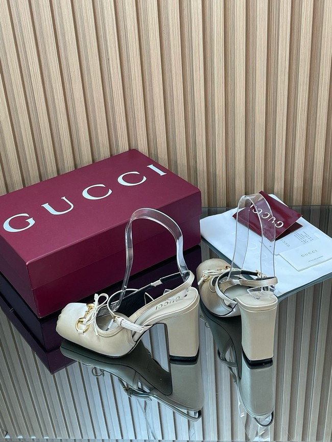 Gucci Womens slingback pump with Horsebit Heel 9.5CM 66924-5