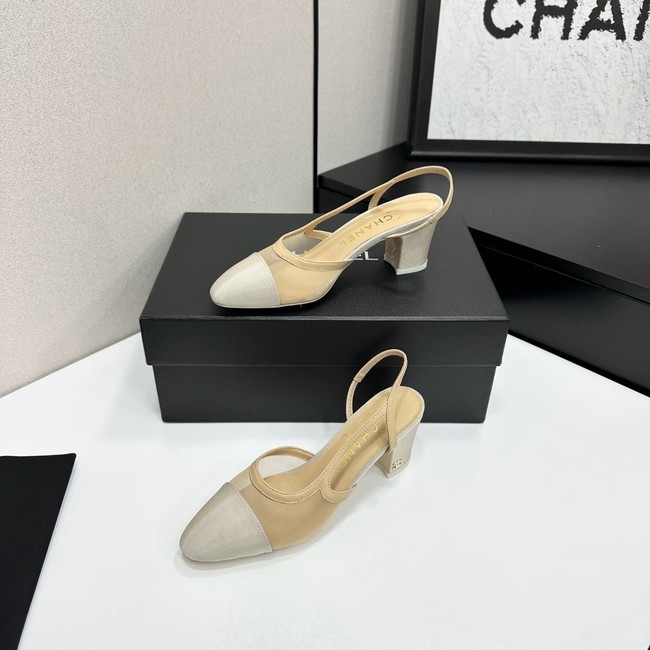 Chanel Slingbacks Mesh & Grosgrain Heel Height 65mm G31318-3