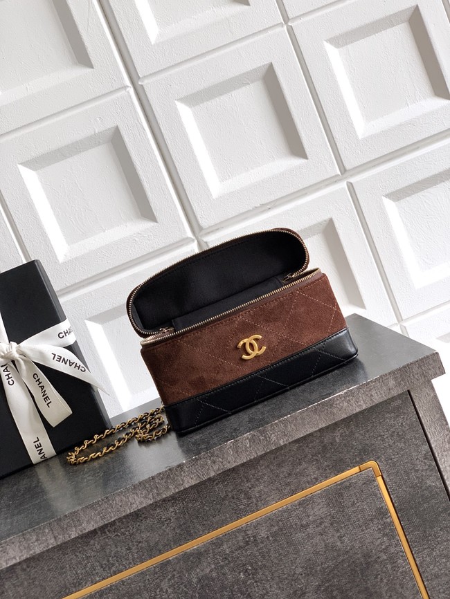 CHANEL Vanity with Chain AP5186 black&dark brown