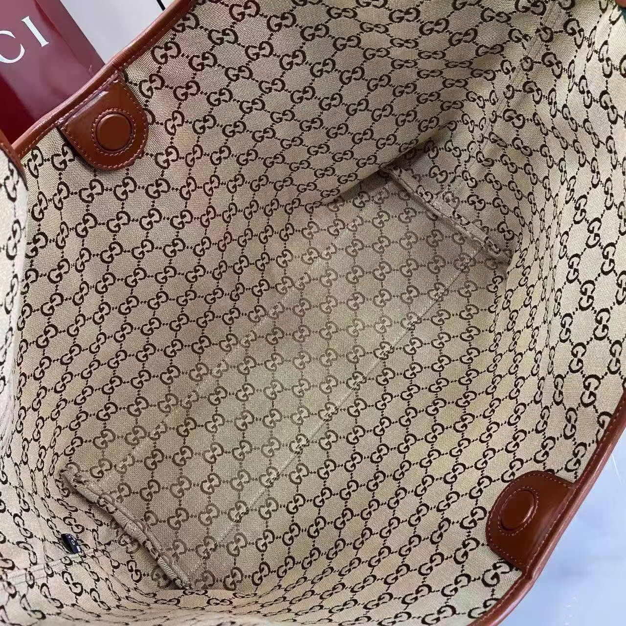 Gucci Giglio Original Oiled Leather large tote GG bag 853971 Brown Gucci Giglio Original Oiled Leather large tote GG bag 853971 Brown