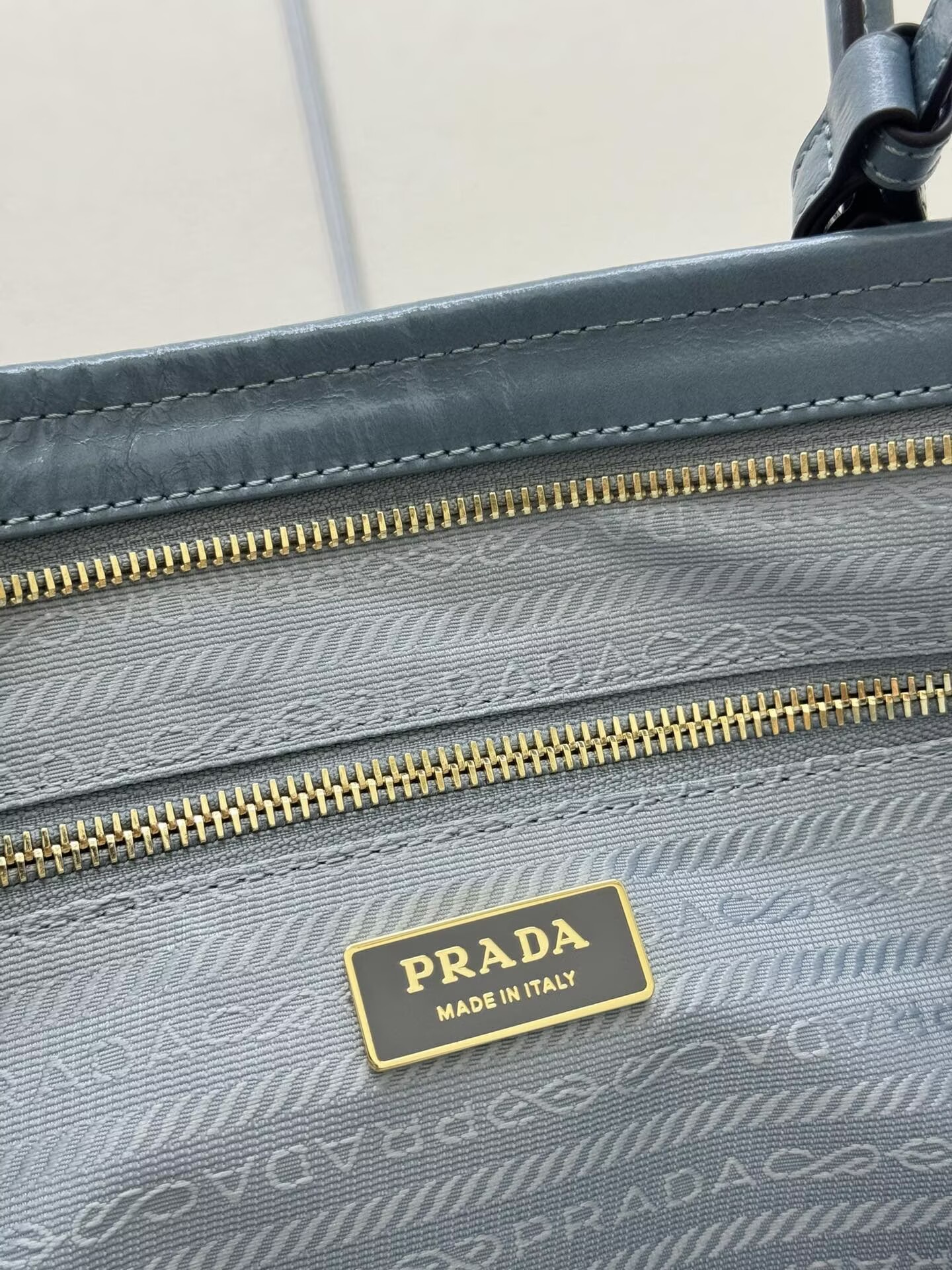 Prada Large Bonnie Leather Tote Bag 1BA439 Blue Prada Large Bonnie Leather Tote Bag 1BA439 Blue