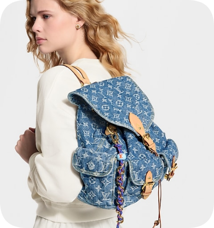 Louis Vuitton Montsouris Cargo Backpack M27330 Blue Denim