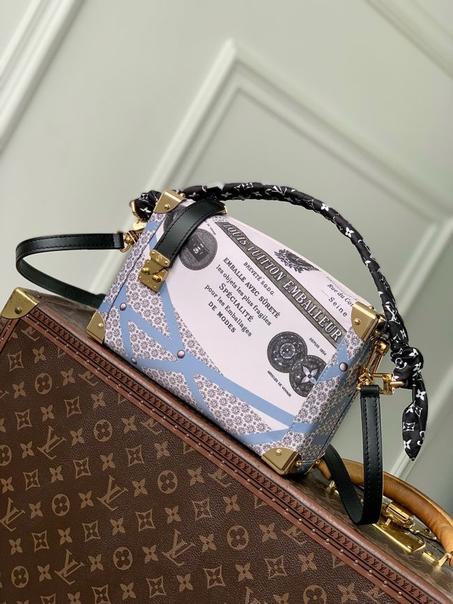 Louis Vuitton Side Trunk MM M28749 Beige&Blue