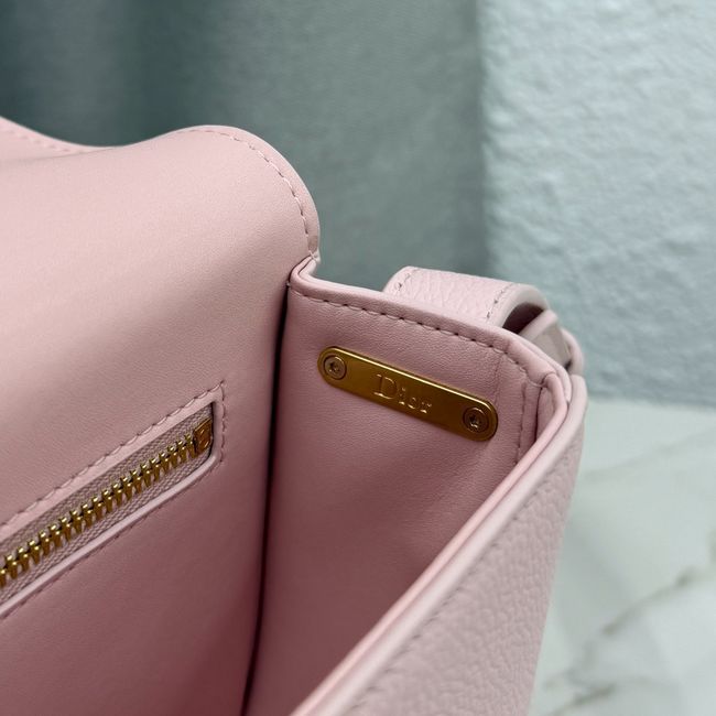 Medium Dior Medaillon Flap Bag Grained Calfskin M3920QD Rose Tendre