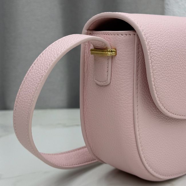 Medium Dior Medaillon Flap Bag Grained Calfskin M3920QD Rose Tendre