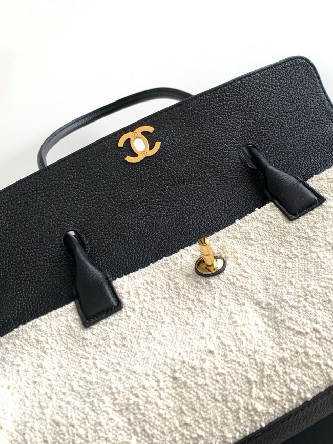 CHANEL Small Tote AS6288 white&black